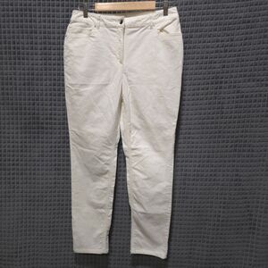 White Corduroy Pants 33x30 Cozy Retro High Rise Straight Clean Soft Girl Preppy